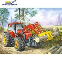 photocustom coloring by number excavator kits home decoration girl pictures painting by number scenery handpainted art gift