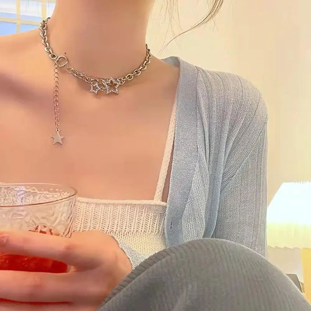 Блестящее колье-чокер со звездами ювелирные изделия Y2k Для женщин-подростков
