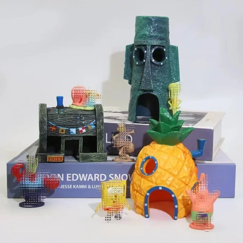 Fish tank landscaping pineapple house octopus boy crab castle fish and shrimp shelter aquarium decoration