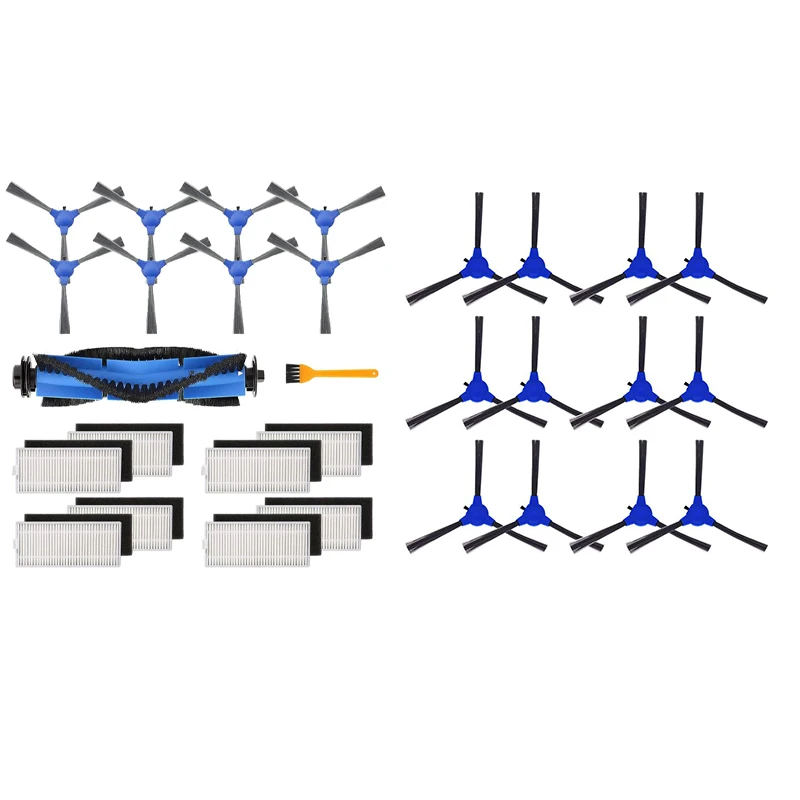 

2 набора аксессуаров для робота-подметания: 1 набор рулонных щеток, боковая щетка, фильтр, расческа и 1 набор боковых щеток