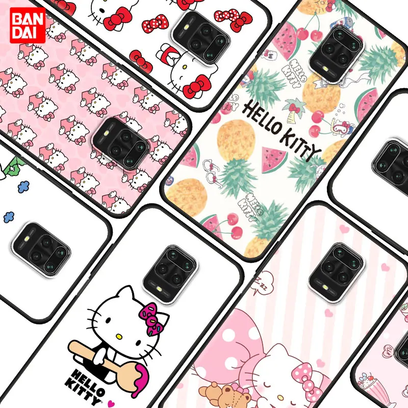 

Hello Kitty Cartoon Case for Redmi Note 9S 9 10 10Pro 11 Pro Plus 11T 8 8Pro 8T 7 4G 5G Black Capa Funda Silicone Capinha Cover