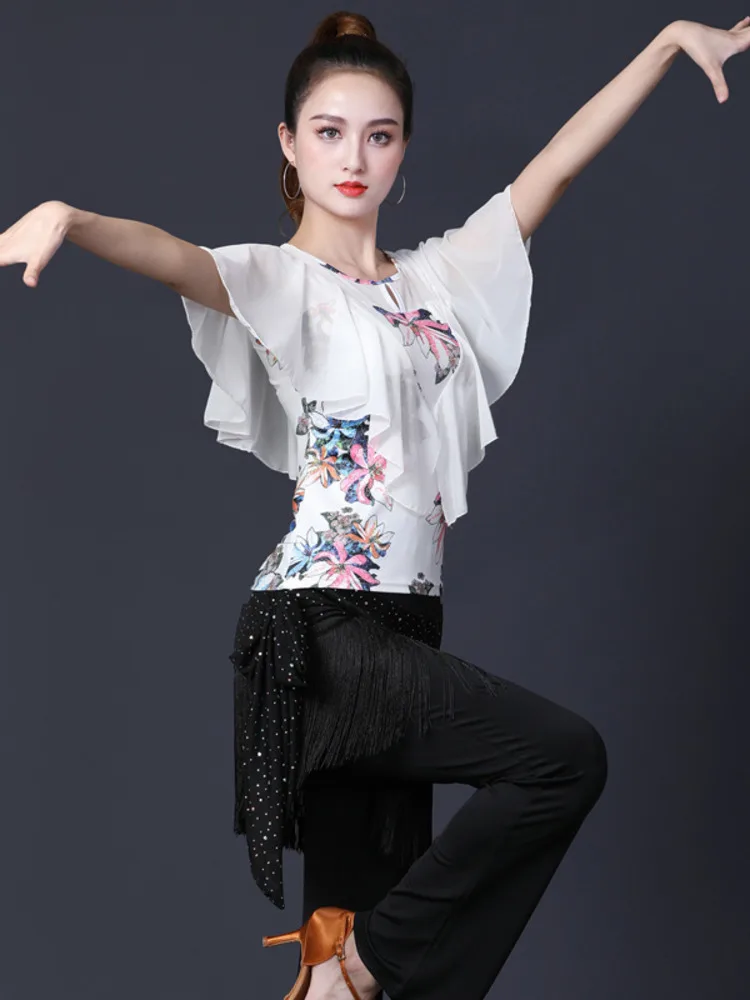 

Костюм для танца живота из двух предметов, топ и брюки с принтом