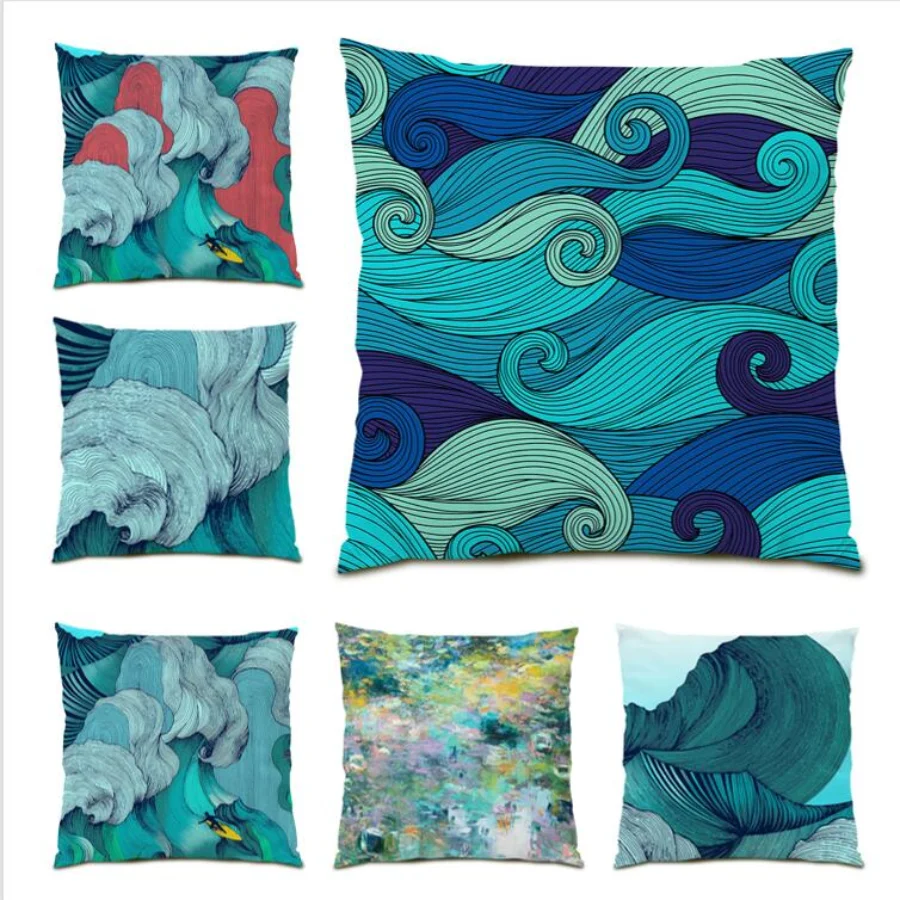 

Decoration Home Pillow Cover Velvet Throw Pillow Covers Cushion Cover 45x45 Abstract Living Room Decoration Line Poster E0033