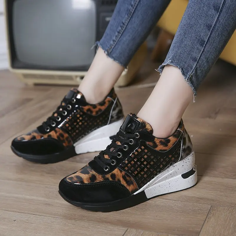 

Women's Sneakers 2022 Lace-Up Wedge Sports Shoes Female Vulcanized Shoes Casual Platform Ladies Sneaker Tennis Shoes Wholesale