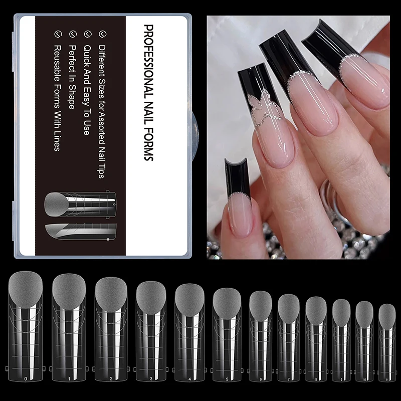 

120pcs/box Matte Quick Building Nail Mold Tip Full Cover French Ballet Fake Nails Non-Scrub Mold Nails Extension Manicure Tools