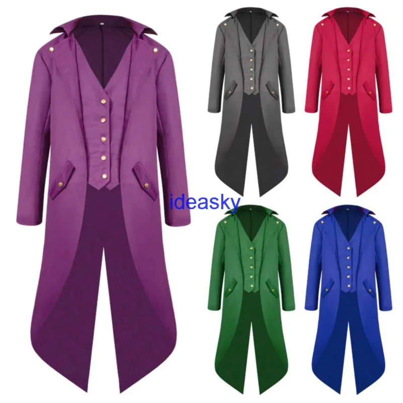 Средневековый ретро смокинг фрак мужская куртка пальто самурайский хвост пыль