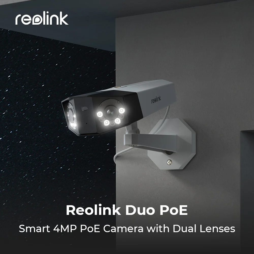 Reolink DUO POE двойная линза 2K широкий обзор наружная AI человеческая/Автомобильная