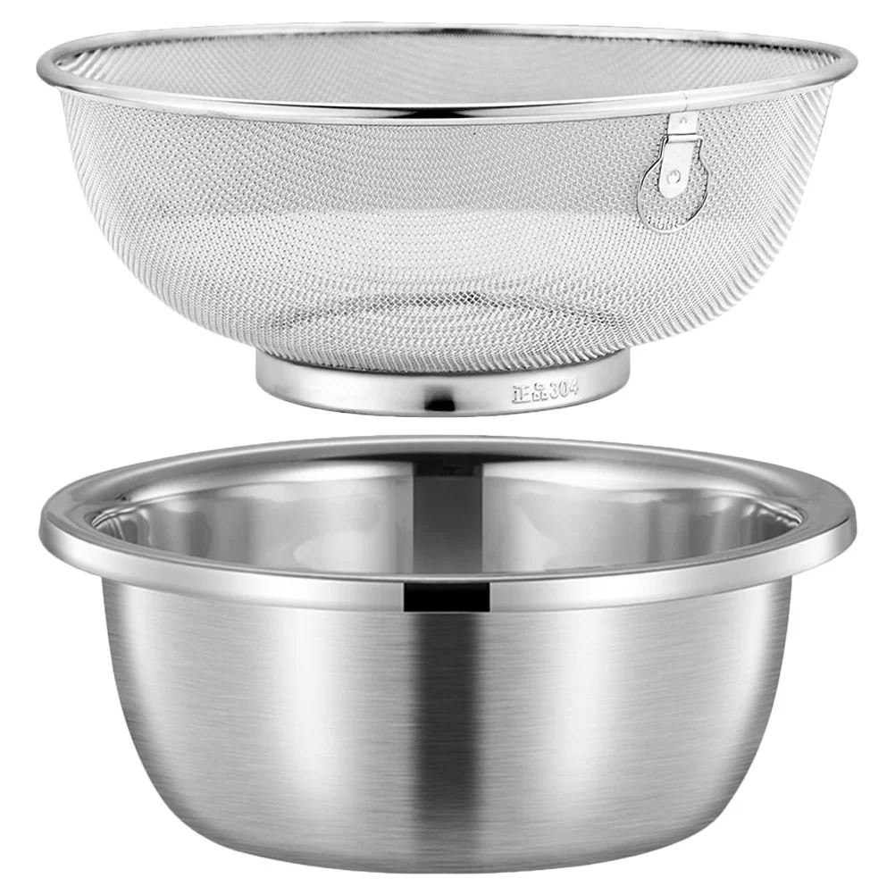 

Stainless Steel Drain Basket Rice Washer Strainer Bowl Colander Pasta Drainer For Cooking Cleaner Mesh Fruits
