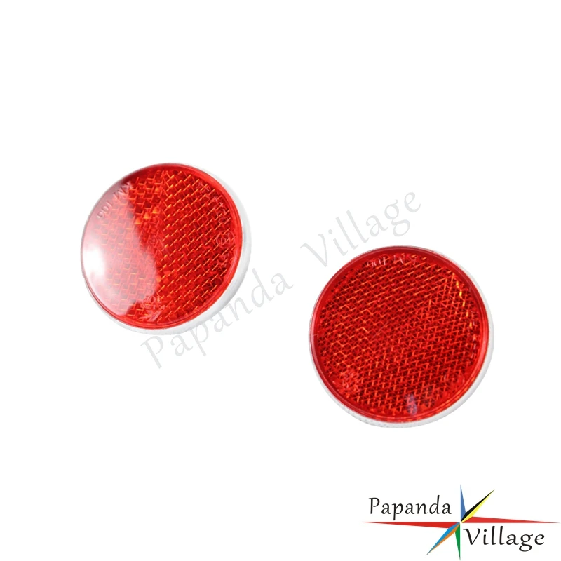 

1 пара пластиковых круглых красных янтарных отражателей, универсальные наклейки для мотоциклов, квадроциклов, UTV, велосипедов, скутеров, защитных отражателей 40 мм