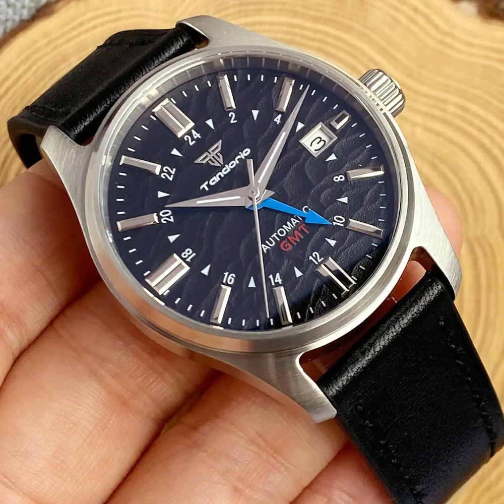 Мужские водонепроницаемые часы с сапфировым винтом и черным циферблатом 20 бар