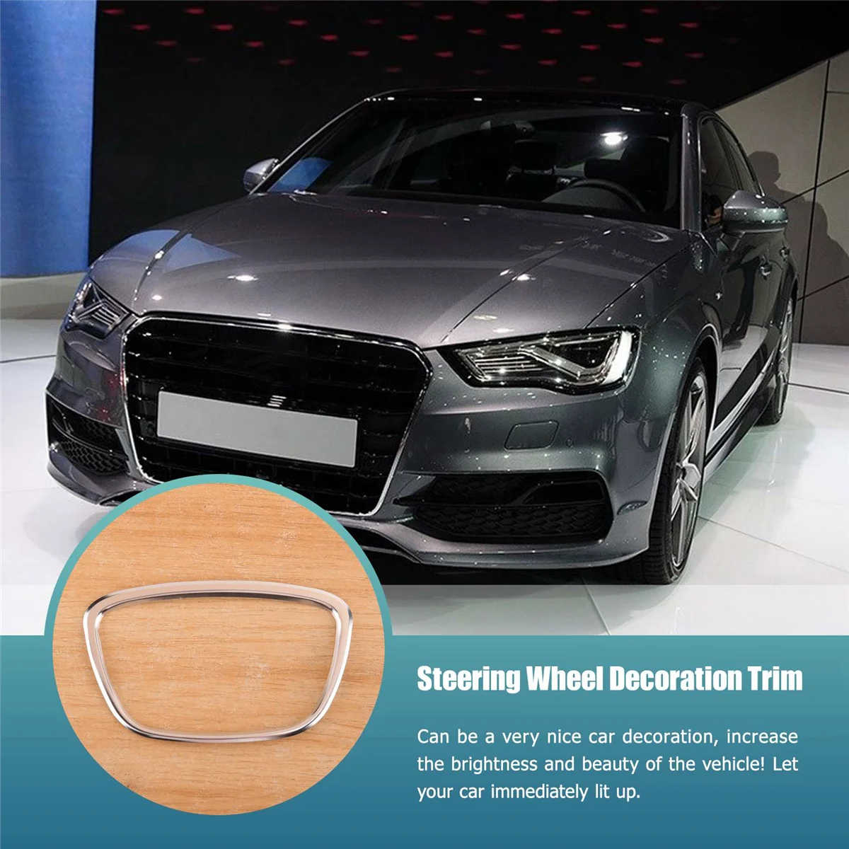 Хромированная наклейка на руль автомобиля отделка крышки украшение для Audi