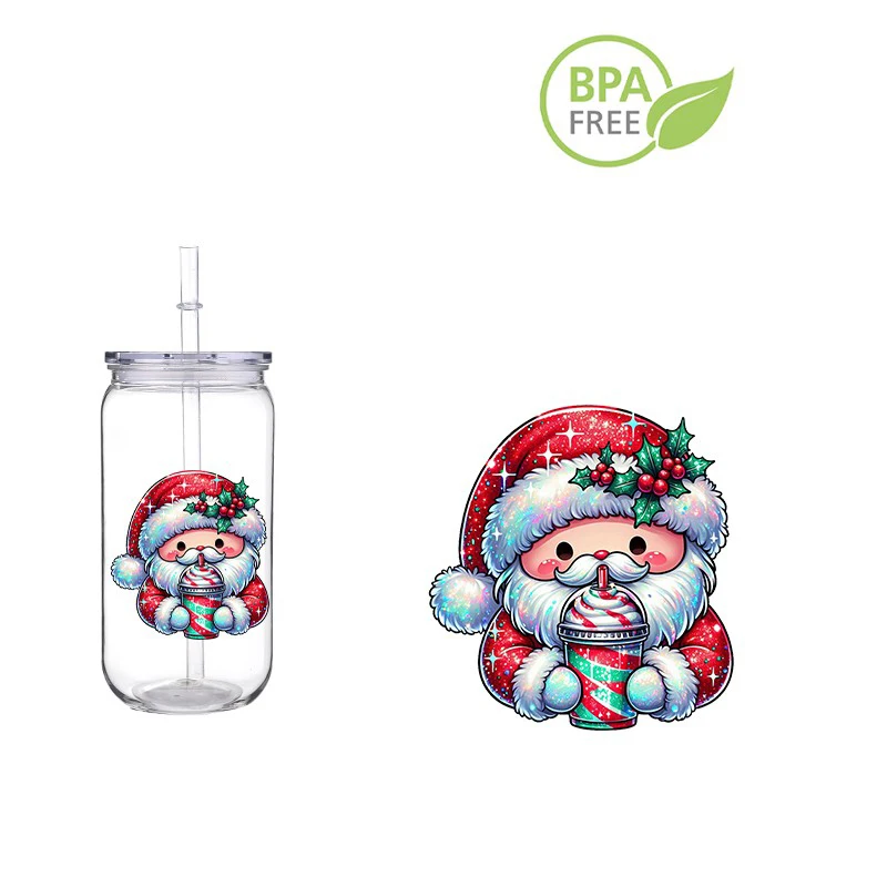 Рождественский ПЭТ DIY Напечатанный на заказ пластиковый стаканчик для переноса 16