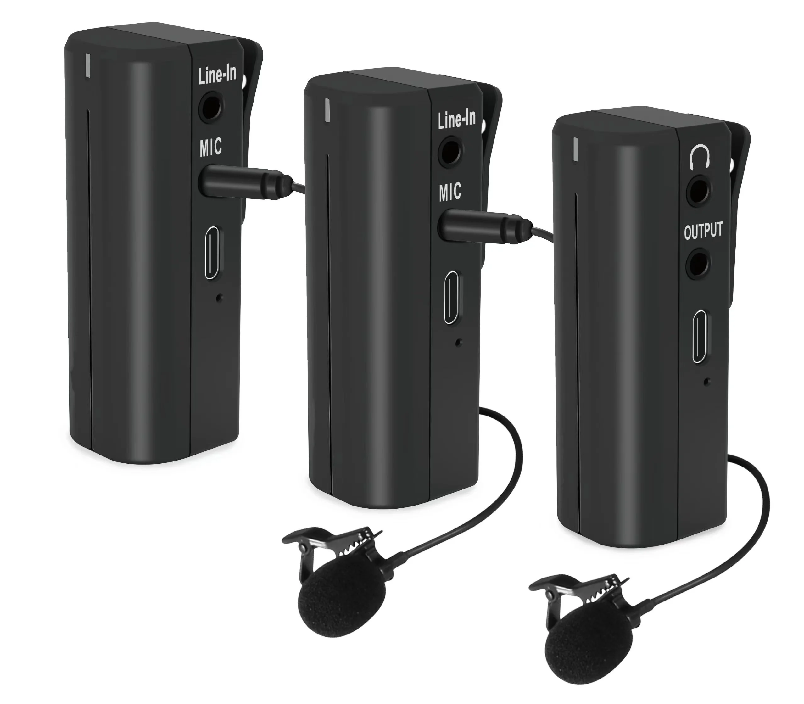 

5G Pro Dual-Channel Wireless Lavalier Microphone for PC Computer Recording Facebook YouTube Podcast Vlog Interview 1 to 2