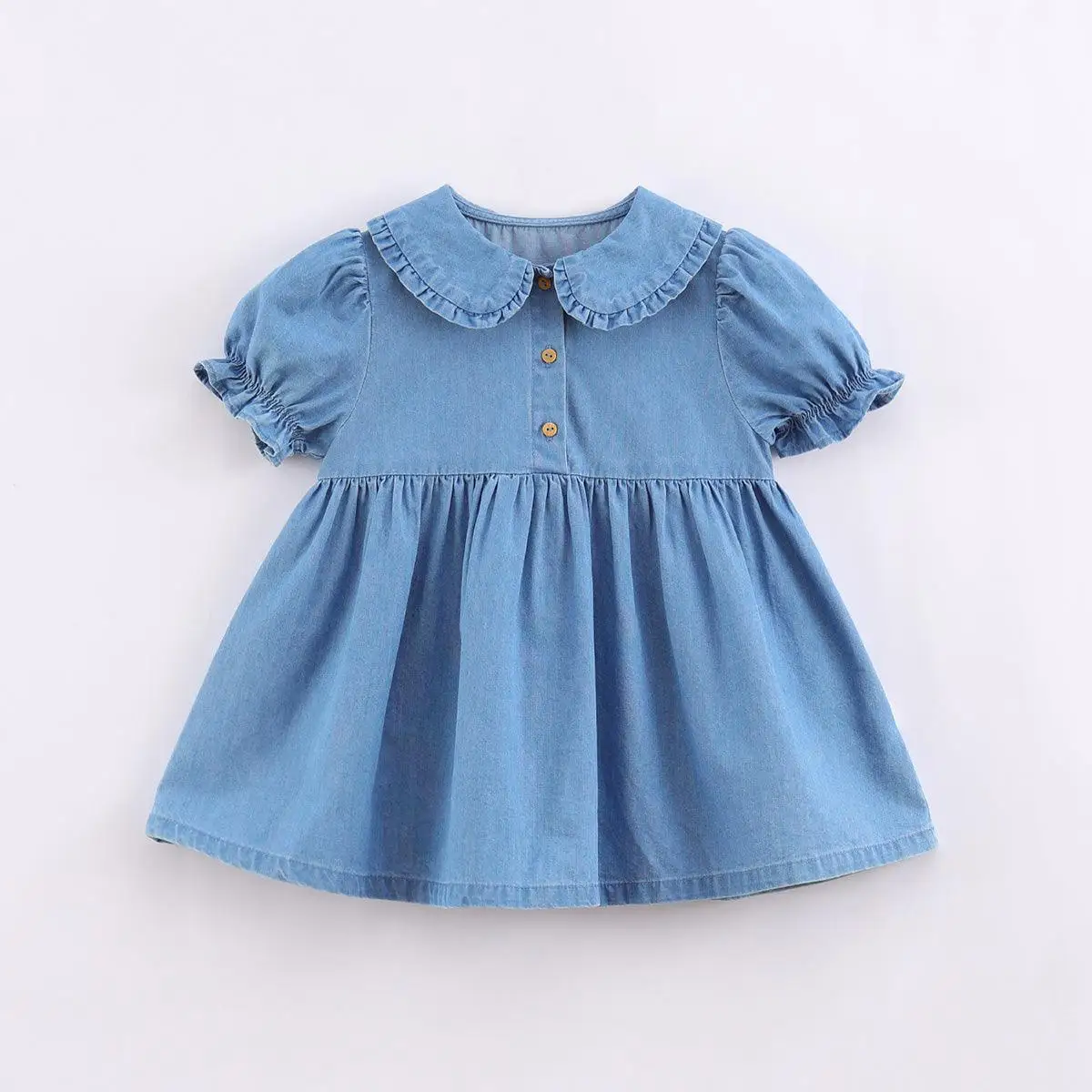 

Детское джинсовое платье Марка & JANIE, с зеленым фруктовым воротником, лето 220993