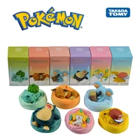 tomy 6 sleeping pokemon anime toys out of box pikachu eevee snorlax jirachi komala kids birthday toy gift