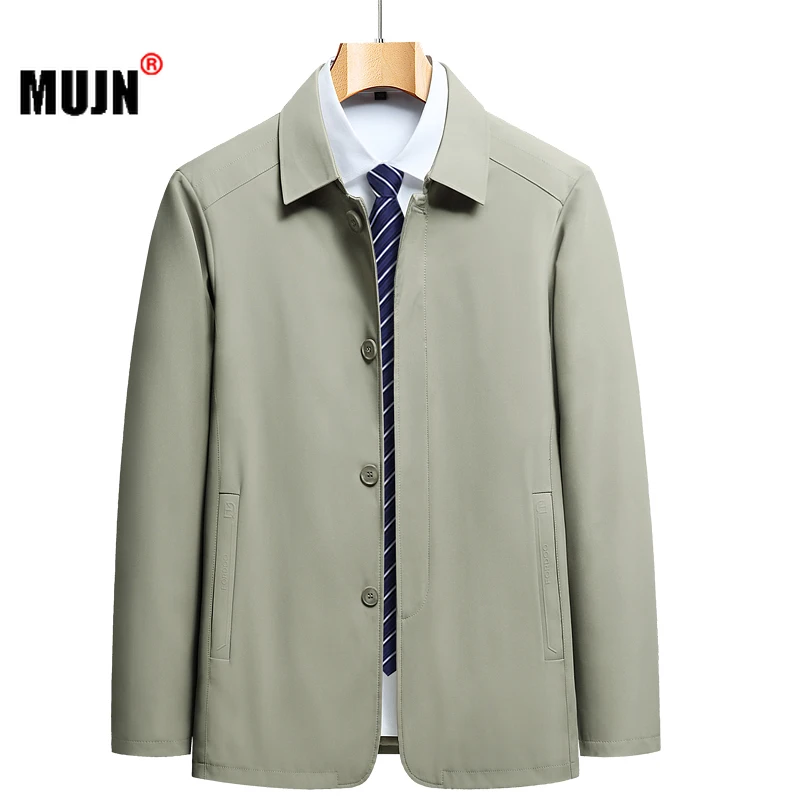 

Classic Men Business Jacket Spring Autumn Outdoors Men Casual Jackets Turndown Collar Zipper man Outerwear Loose Office Outerwea