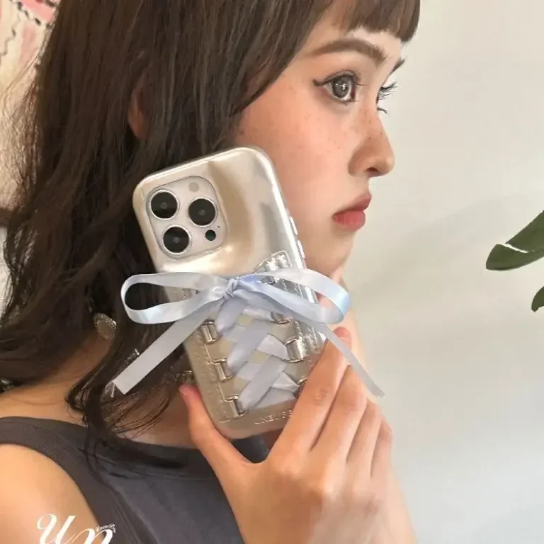Фото IPhone 14 посеребренный promax розовый ремешок 13pm Премиум девушка сердце 11 креативный и индивидуальный стиль №1