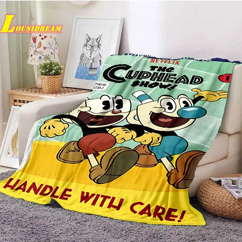 

Cuphead Decke мультфильм Druckdecke для детей подогреватель Zuhause Schlafsofa Decke для улицы АВТО музыкальный отдых Decke busro Geschenke