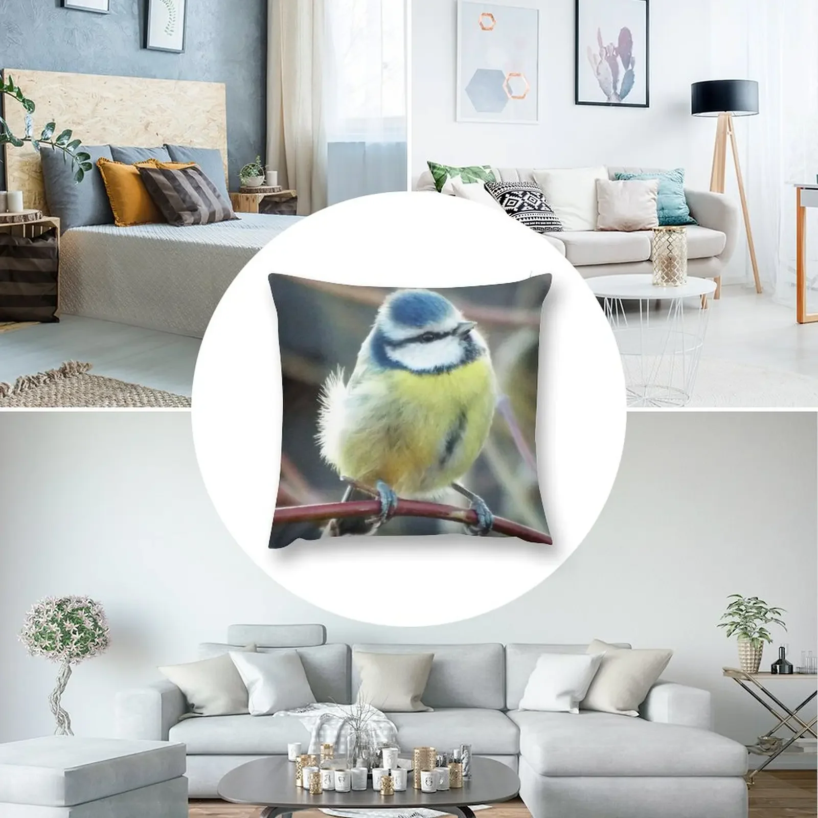 Красивые синие титаны самые милые любители птиц и мечты декоративная подушка