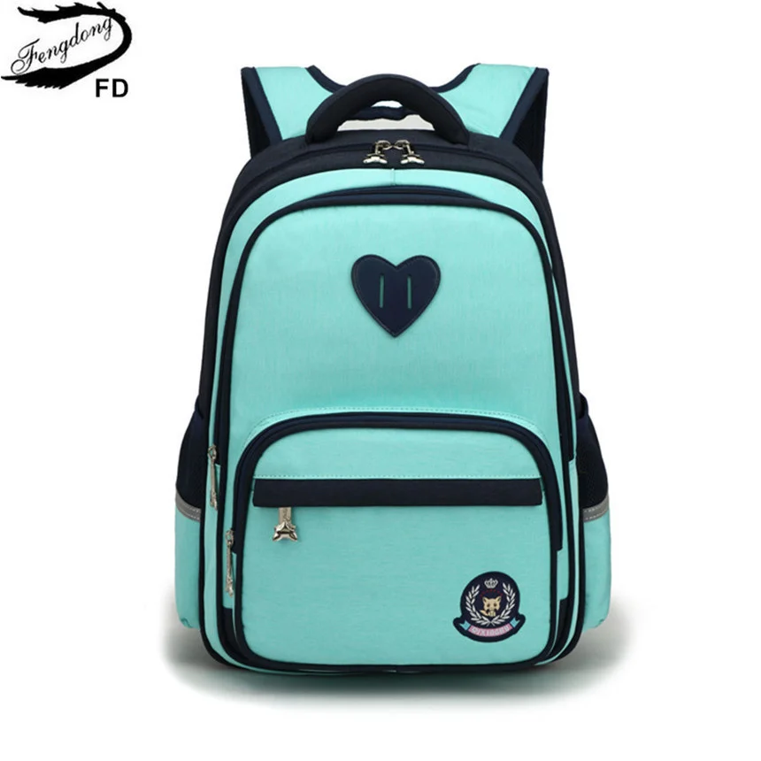 

Женский рюкзак для начальной школы Fengdong, черный школьный рюкзак для девочек зеленого, фиолетового, розового цветов, осень