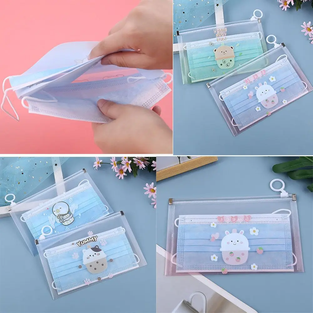 

NEW Containers Dustproof Disposable Student Holder Organizer Face Masks Save Bag Cartoon Mask Storage
