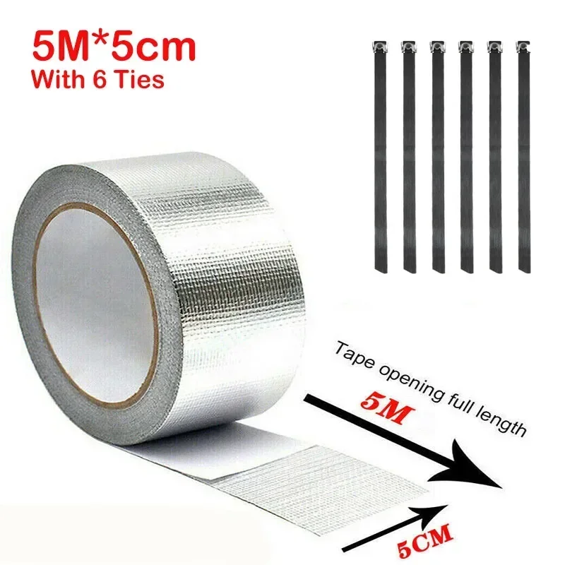 

Автомобильные аксессуары, внутренняя лента, тепловая лента для выхлопных газов, коллектор, водосточная труба, высокотемпературная повязка, серебряная клейкая лента