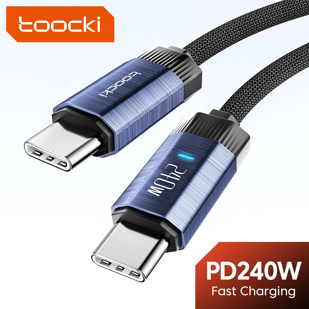 

Toocki 240W Type C To Type C Fast charging Cable PD 100W 60W Usb C To Usb C Cable For Macbook Huawei Xiaomi Samsung Poco Realme