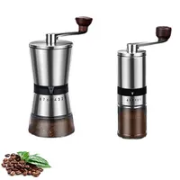 Home Portable Manual Coffee Grinder  Coarse Fine Grinding Stainless Steel Ceramic Hand Coffee Grinder  6/8 Adjustable Settings