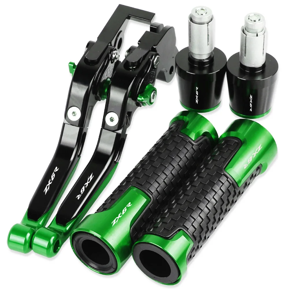 

ZX 6R Motorcycle Aluminum Adjustable Extendable Brake Clutch Levers Handlebar Hand Grips ends For KAWASAKI ZX6R ZX-6R 2019 2020