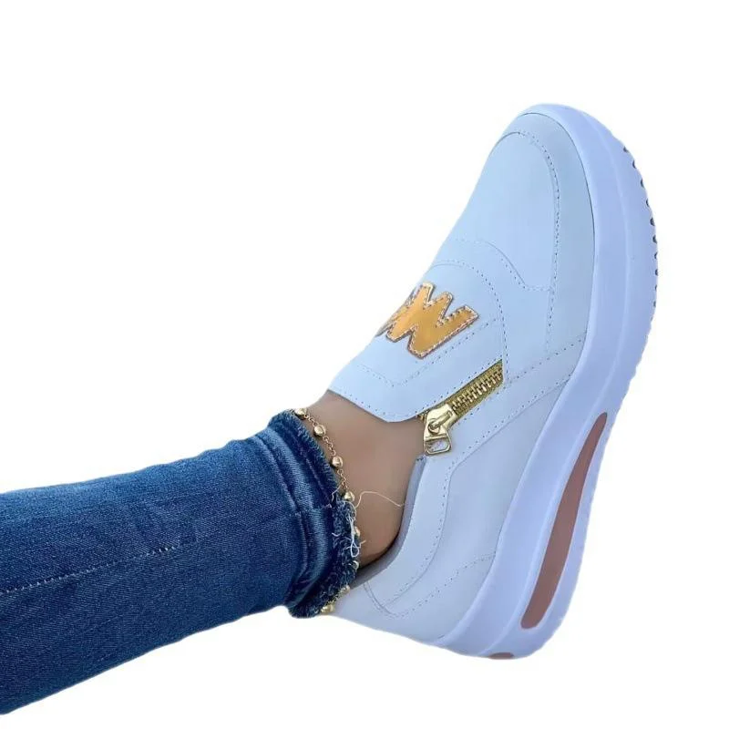New Women Fashion Sports Shoes Comfy Lightweight Non-slip Platform Sneakers Solid Color Wedge Casual Shoes Running Shoes