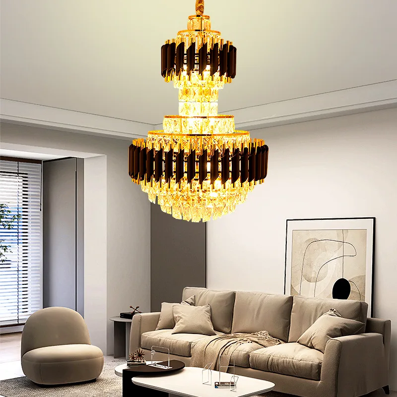 Светодиодная Люстра для столовой гостиной спальни золотые хрустальные