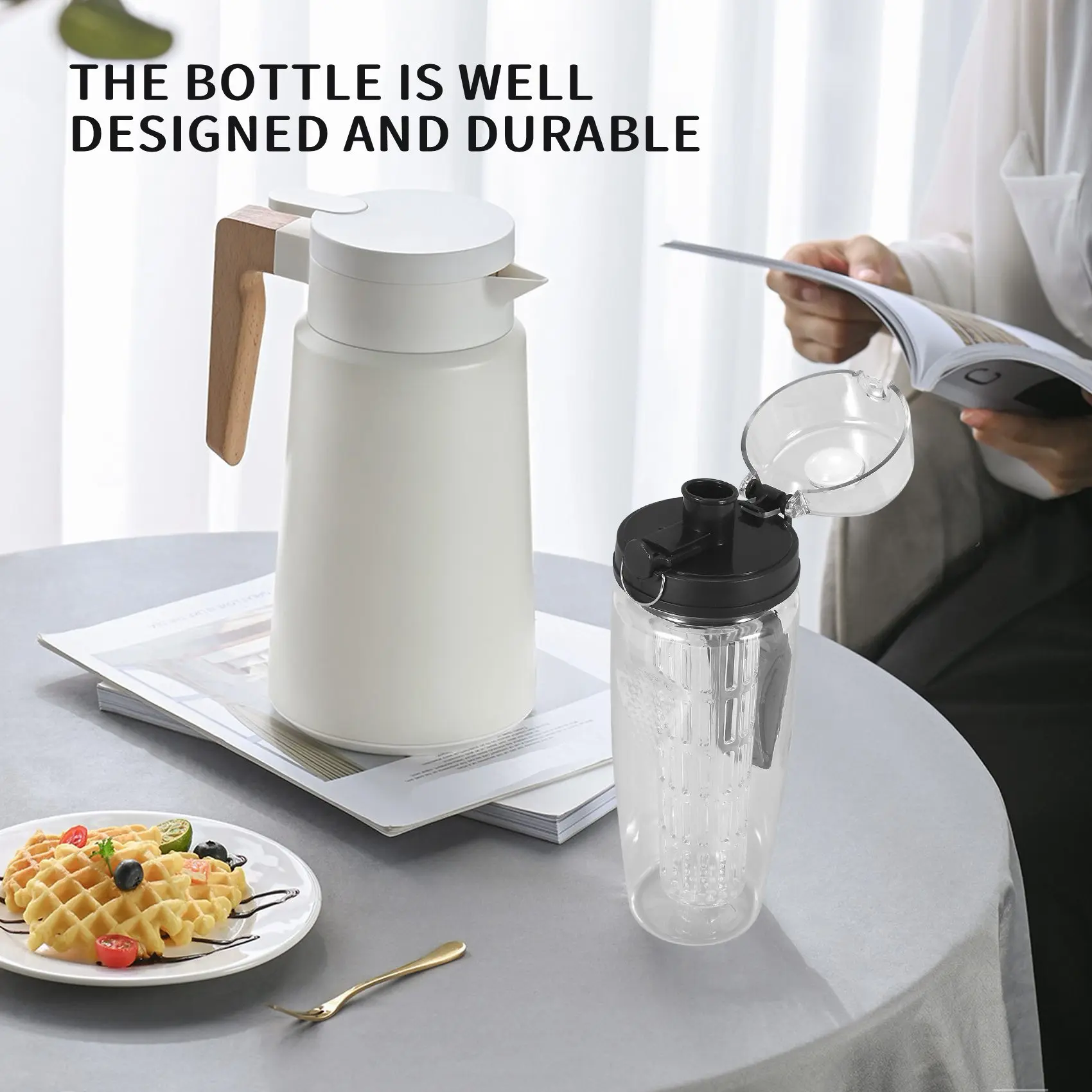 1000 мл/32 унции бутылка для воды заварки фруктов пластиковая спортивная