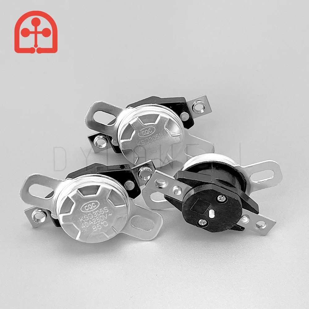 Фото Термовыключатель KSD305/KSD305S 250В 40А/45А с ручным сбросом, нормально закрытый, для проточных электрических водонагревателей, 95°C, 85°C, 90°C №1