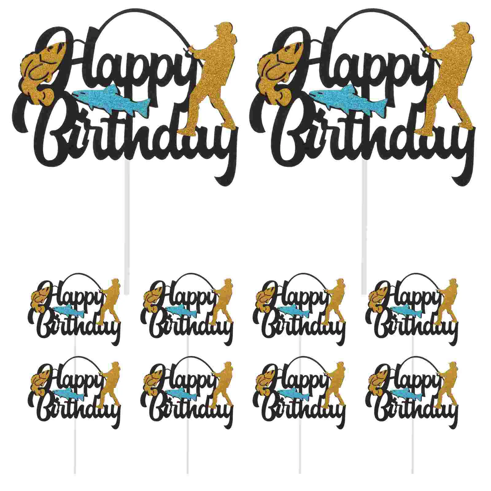 

Cake Birthday Toppers Cupcake Picks Happy Decorations Decorative Party Pick Bunting Acrylic Banner Favors Stick Holiday Men