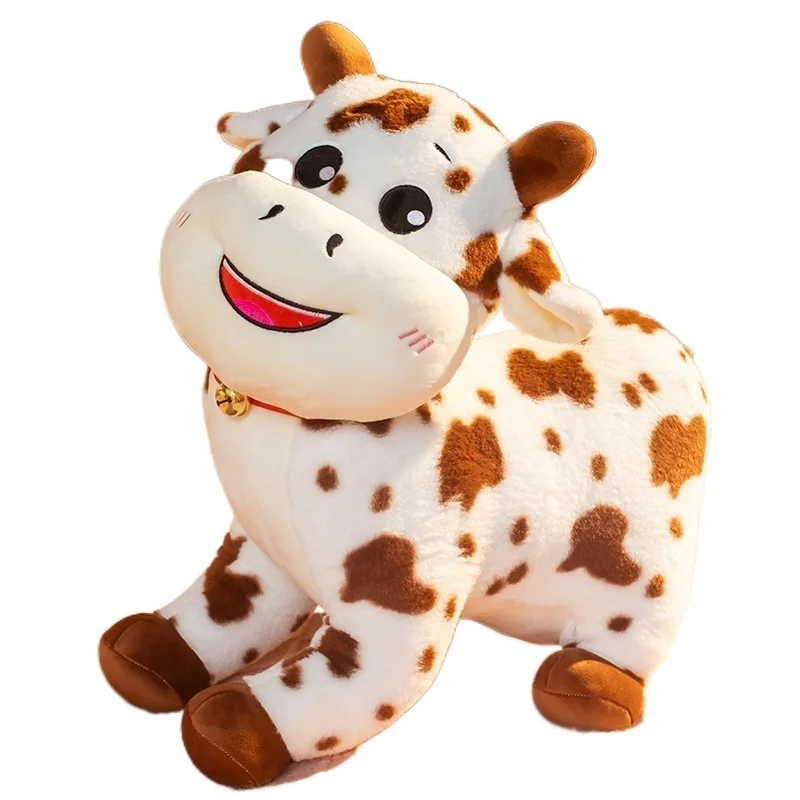 

1pc 25-50cm Cute Cattle Plush Toys Soft Animals Milk Cow with Bells Stuffed Pillow Peluche Baby Doll Gift Toy for Kids Birthday