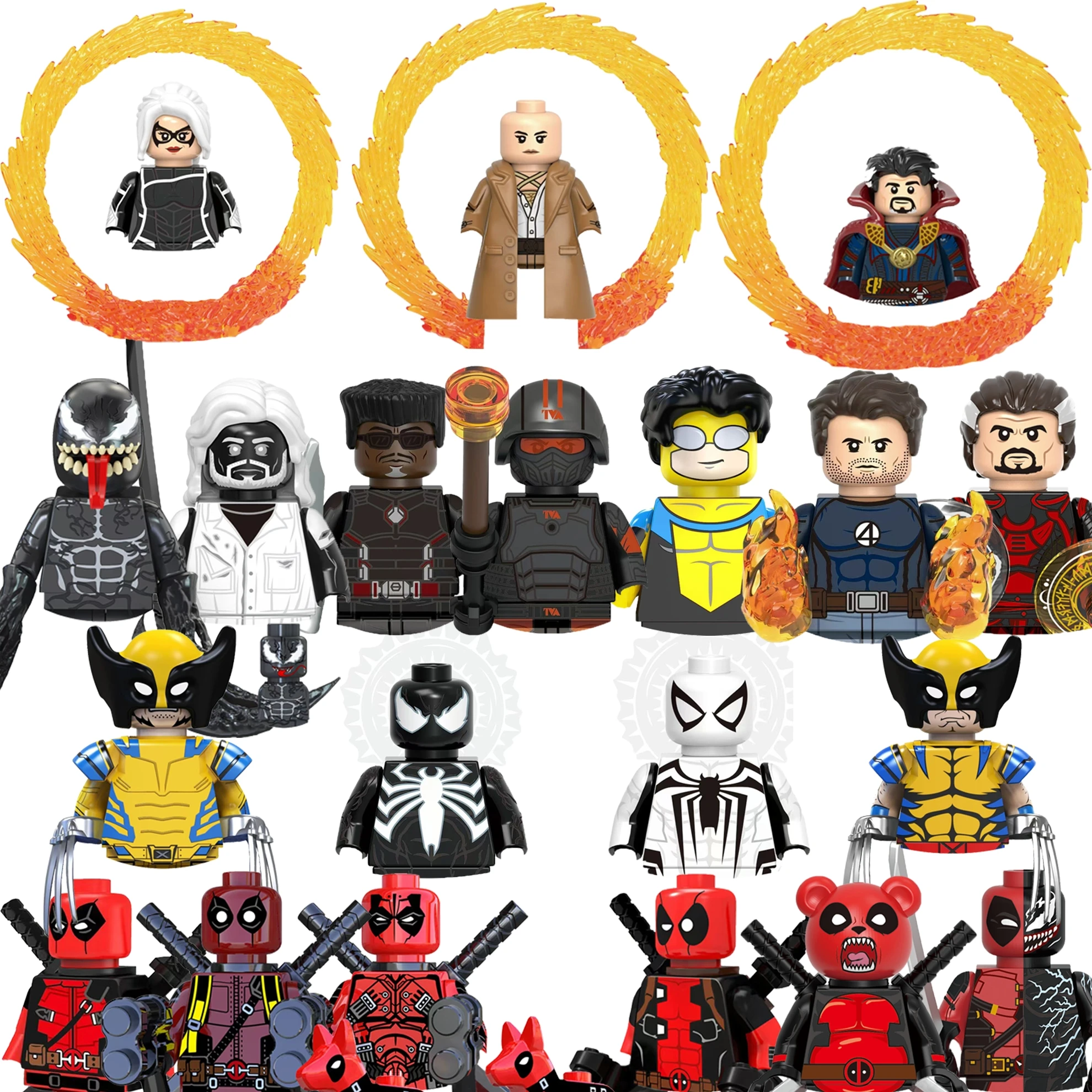 Marvel Blade Росомаха Дедпул классические персонажи строительные блоки кирпичная