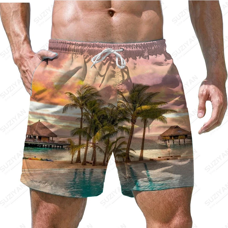 Забавные Гавайские пляжные шорты