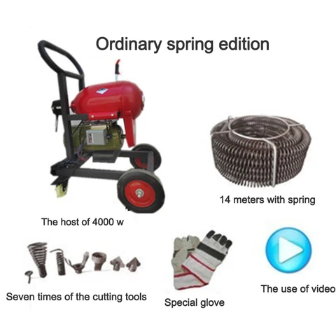 Электрический Большой дноуглубительный станок для канализации, ручной автоматический сливной Плунжер и раковины, очиститель труб 4000 Вт для местного завода - изображение