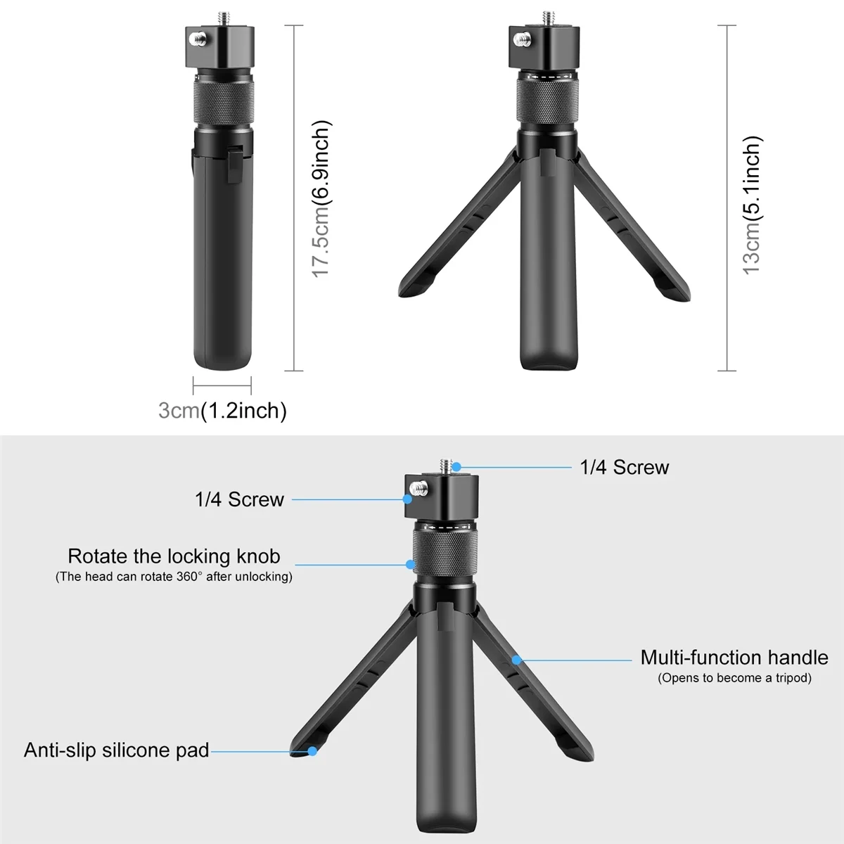 Поворотная ручка Настольный Штатив стойка для Insta360 X3 контроллер времени 110 см