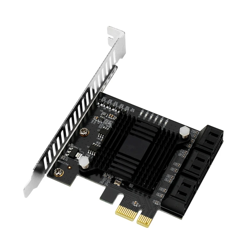 

PCIe x1 to 6 Expansion Card SATA3.0 PCIe PCI-e Riser Adapter Controller