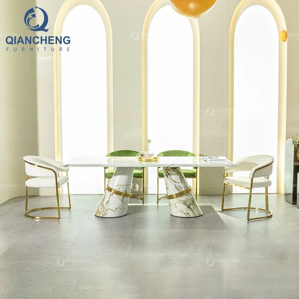 Оптовая продажа обеденный стол из мрамора в европейском стиле для ресторана 12