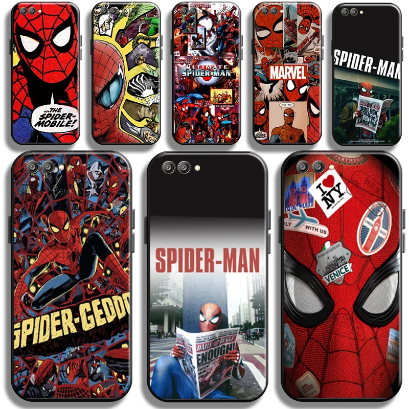 

Marvel Spiderman Comics For Huawei Honor V20 V10 V9 Phone Case TPU Soft Coque Full Protection Liquid Silicon Funda Shell Back