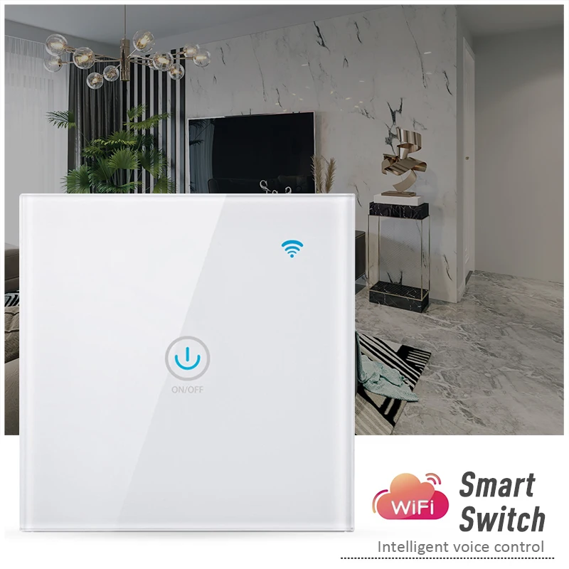 

Panel Smart Switch Simple Voice Control 2 Way Stair Switches Touch Switches Wifi Smart Switch With Alexa Google Home Convenient