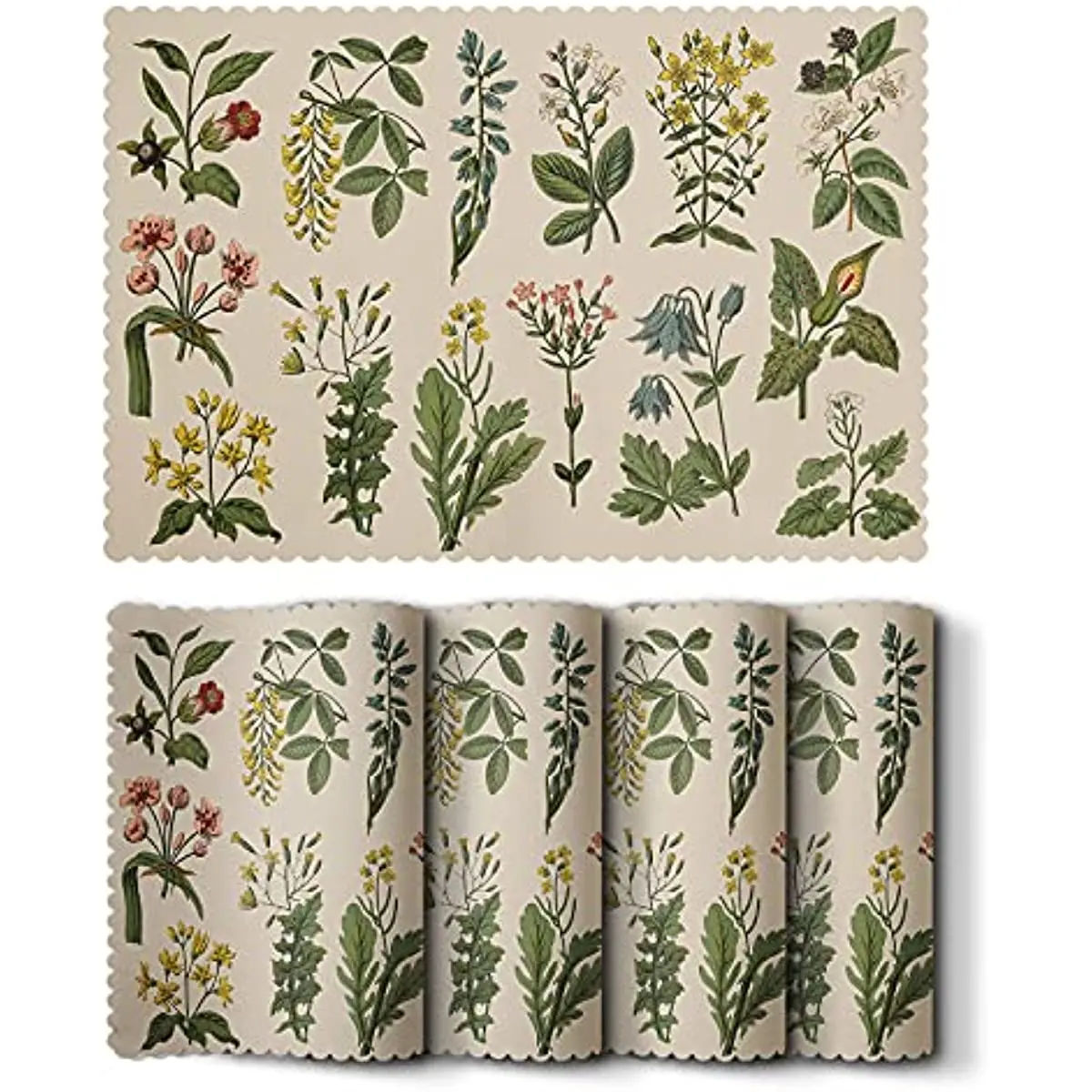 

Colorful Flower and Leaf Green Table Mats 12 X 18 in Spring Summer Autunm Place Mats for Kitchen Dining Decor