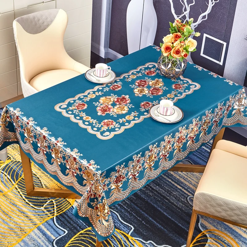 

Table cloth waterproof, oil resistant, scald resistant, and washable PVC rectangular table cloth Table cloth