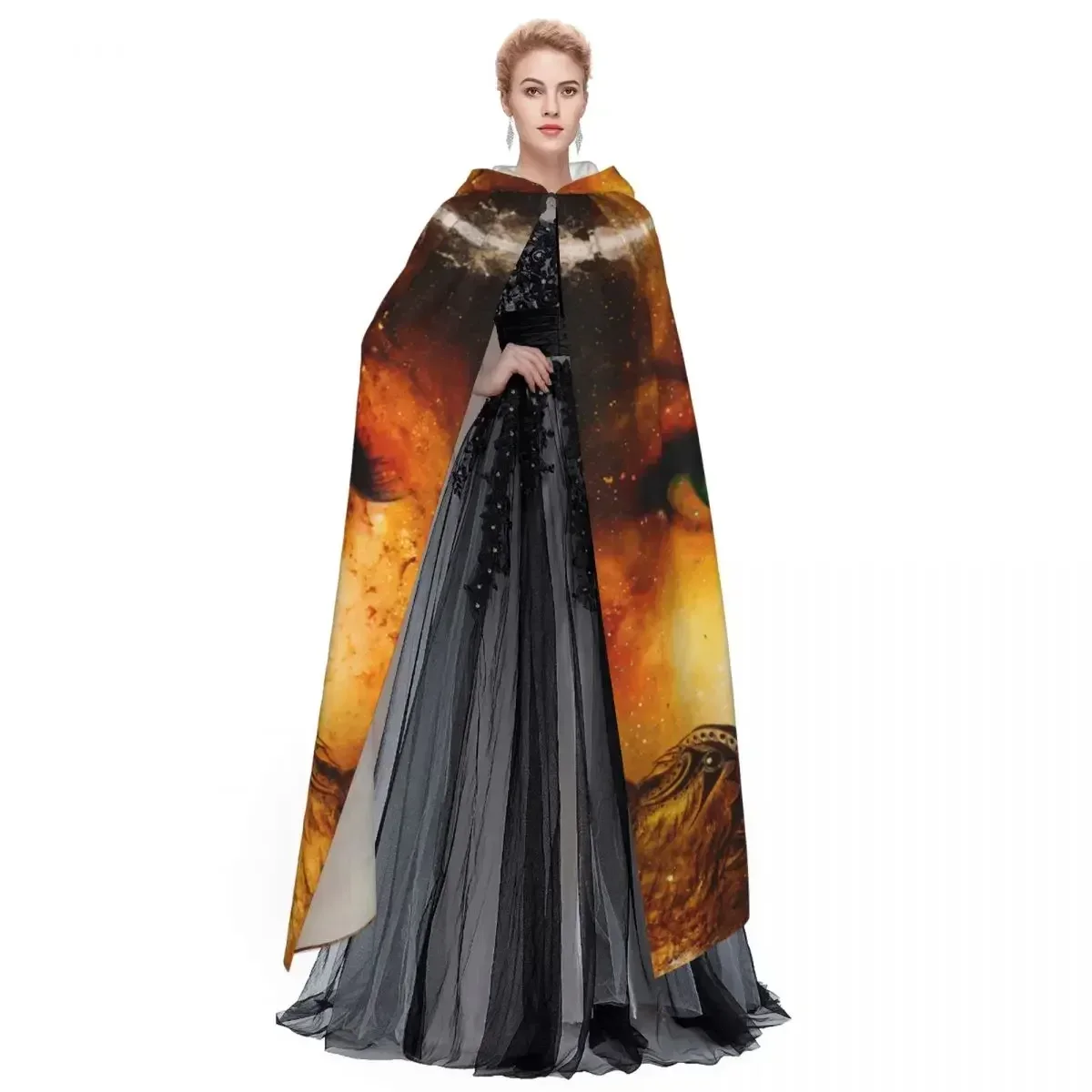 Плащ унисекс из полиэстера с капюшоном костюм ведьмы аксессуар деревом жизни