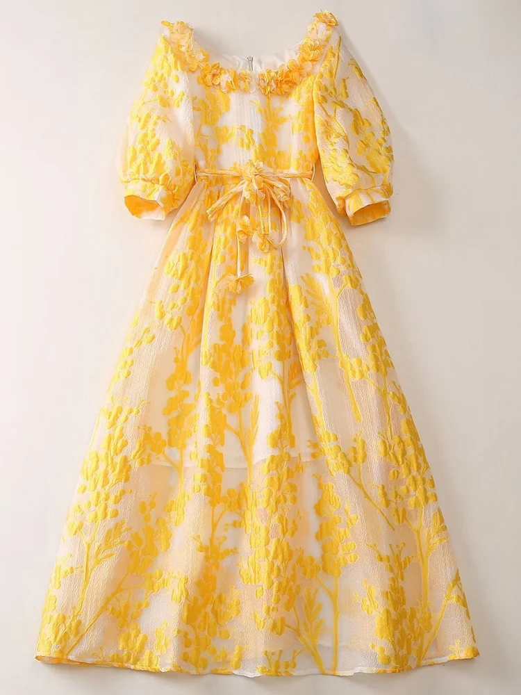 

Summer Ladies New High Quality Fashion Elegant Party Vintage Lace Up Printed Bohemian Unique Celebrity Chic Casual Midi Dress