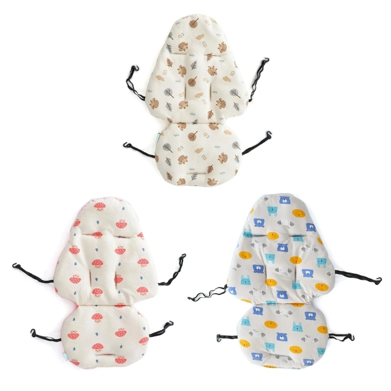 

Baby Stroller Cushion Breathable Car Liner Double Side Baby Body Support Pad for Toddlers Cartoon Baby Carriage Pad