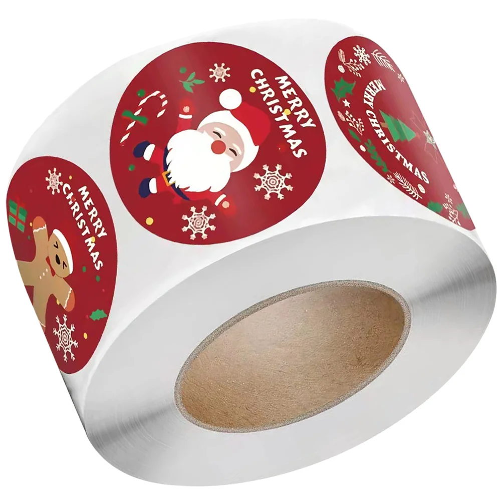 

4 Rolls Christmas Stickers Kids Delicate Sealing Labels Thank You Gift Copper Plate Multifunctional Xmas Child Party