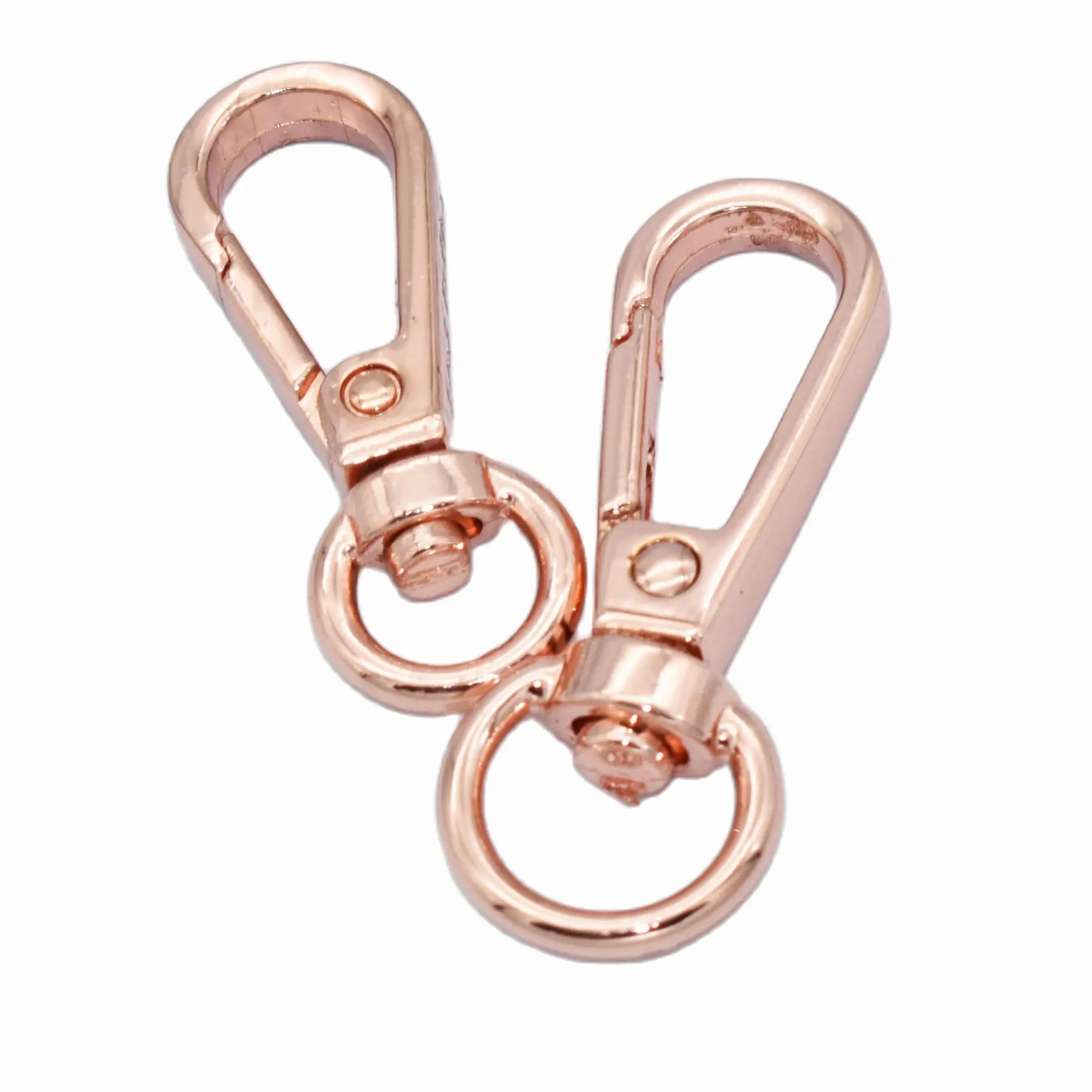 

Rose Gold Swivel Clasps Lobster Claw Clasp Snap Hook Keychains Base Lanyards Keys Clips Bag Key Ring Strap Webbing Clip 6 pcs